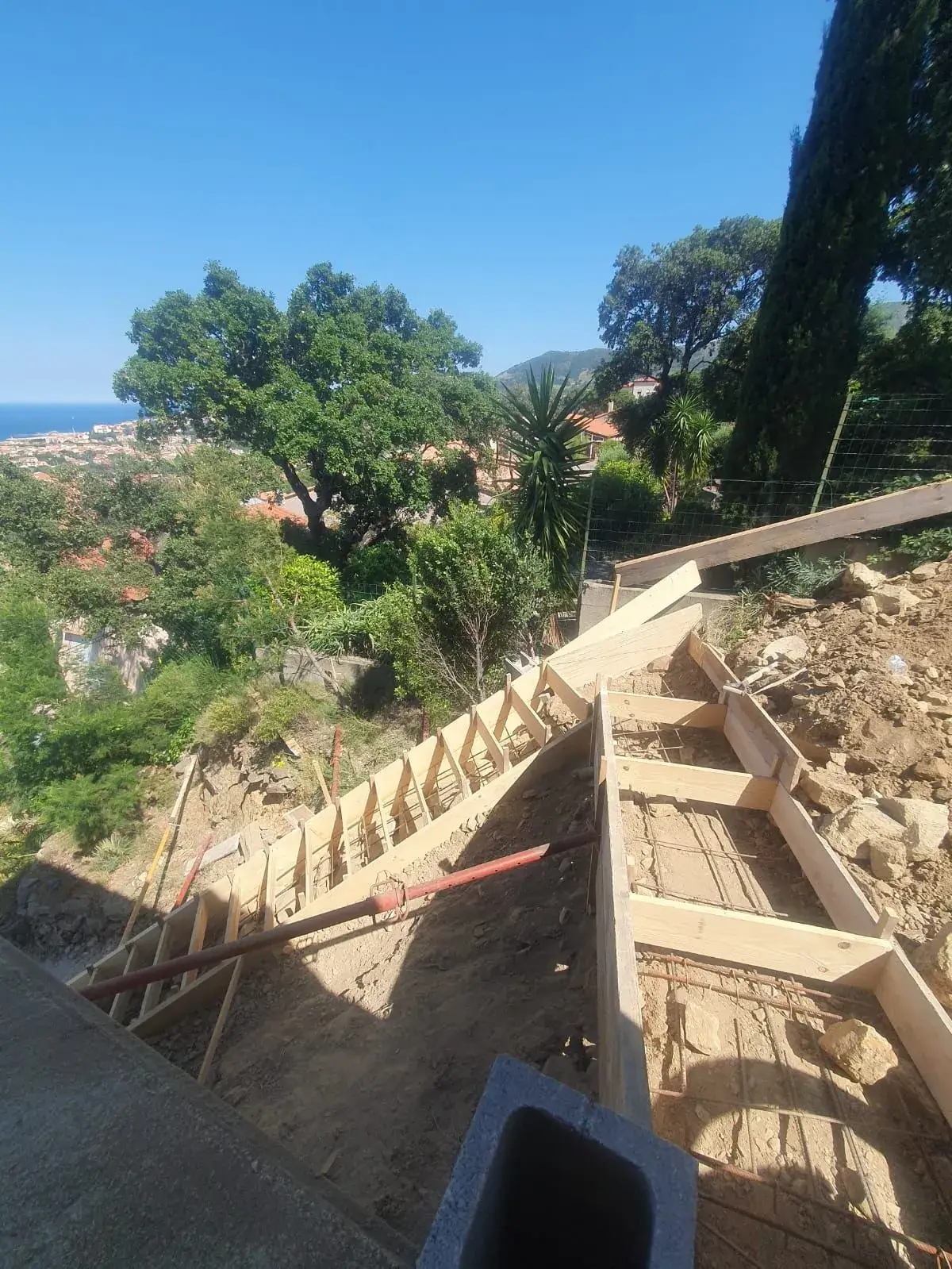 Coffrage et ferraillage d'escalier - Pyrénées-Orientales
