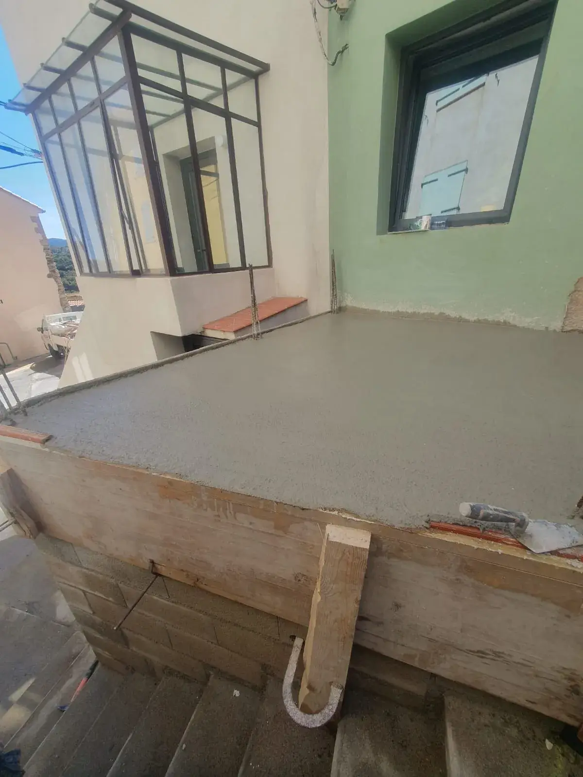Maçonnerie - Dalle béton sur coffrage bois - Pyrénées-Orientales