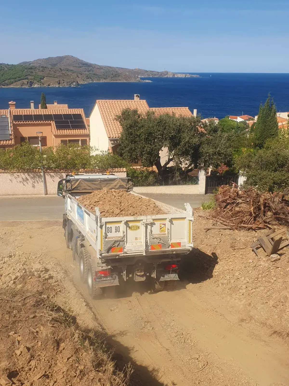 Évacuation des déblais avec vue sur la mer - Banyuls-sur-Mer
