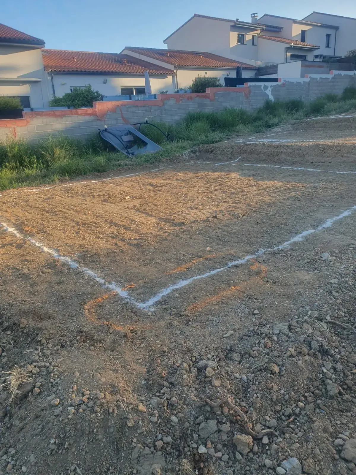 Emprise de la maison tracée sur la parcelle - Pyrénées-Orientales