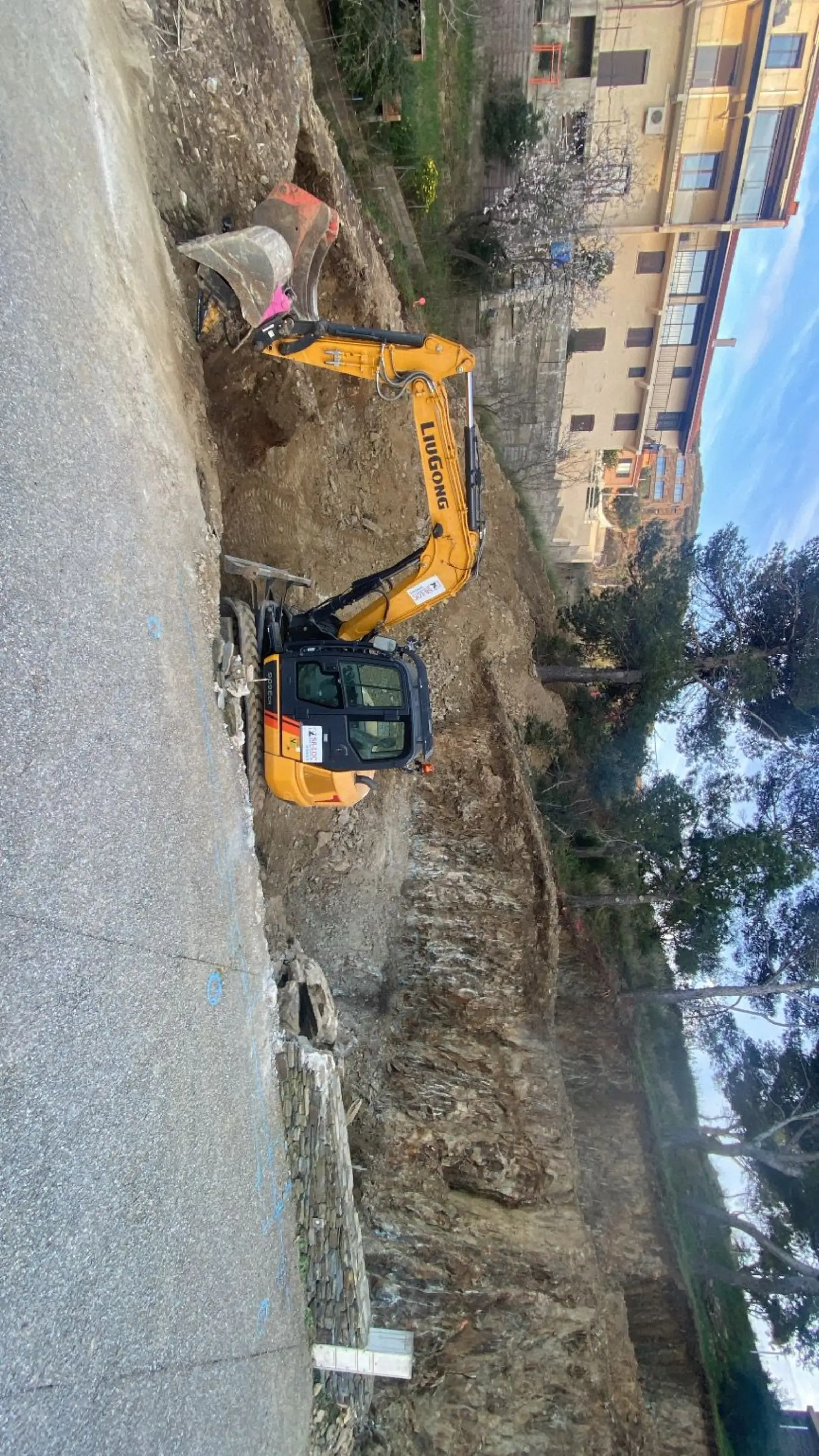 Chantier de terrassement urbain - Banyuls-sur-Mer